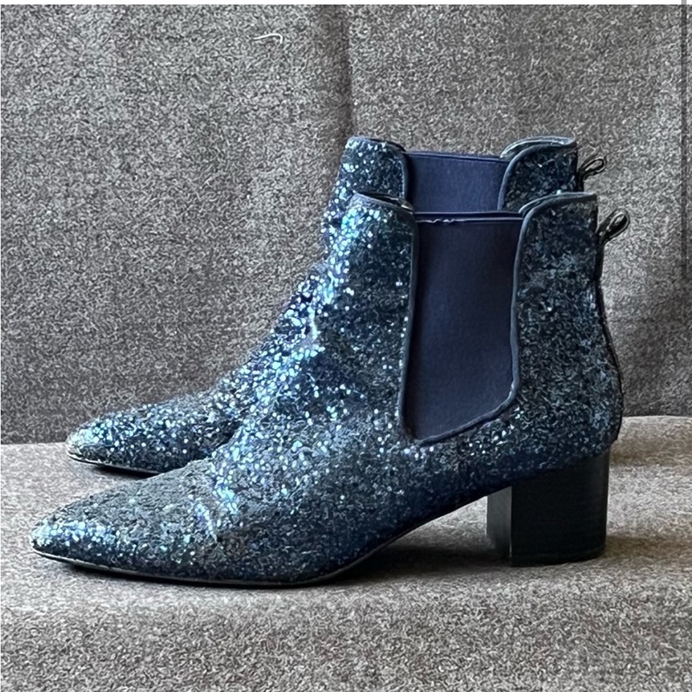 Black Glitter Ankle Boots By Forever 21 Gem